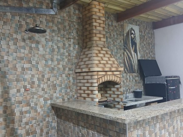 Área de churrasco gourmet. Casa Planalto Verde em Ribeirão Preto